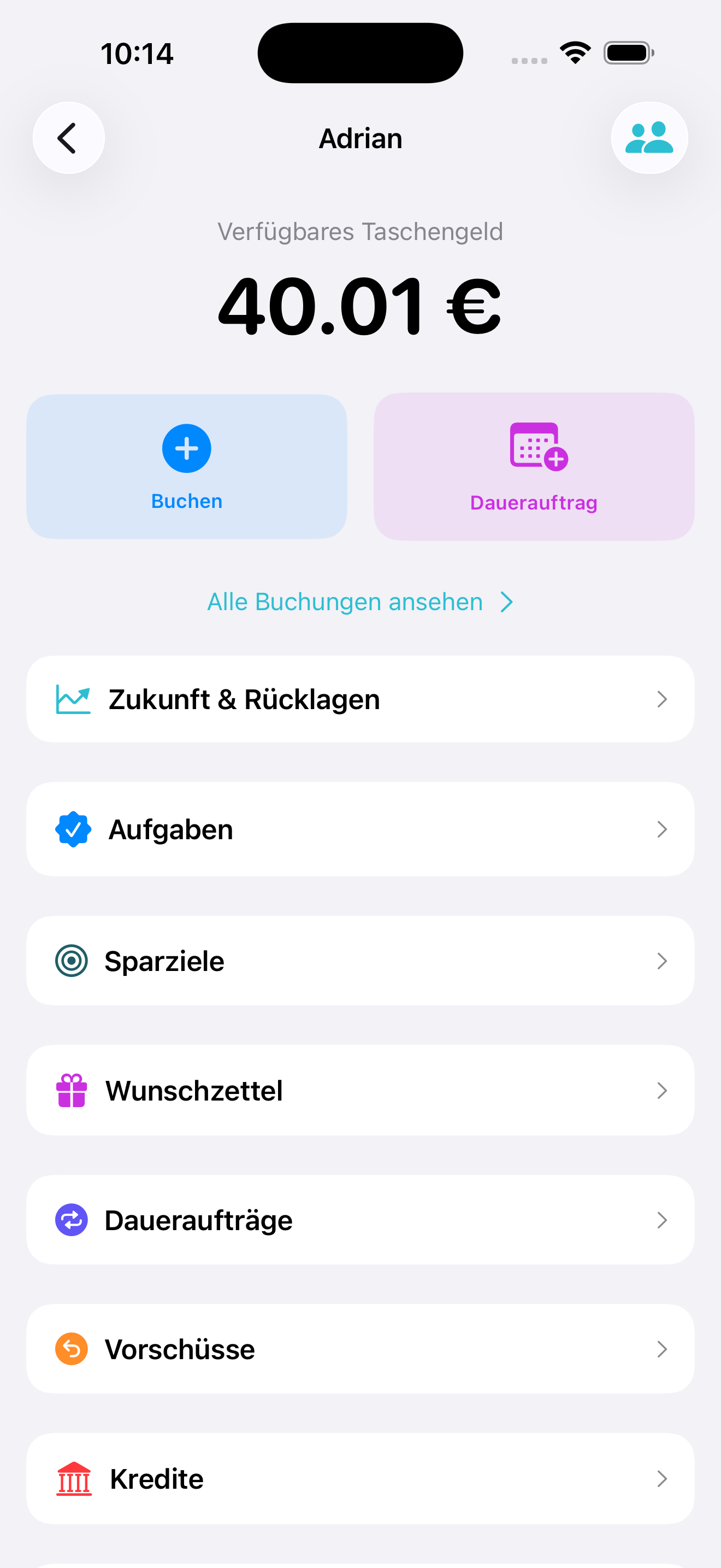 Treazo App Eltern-Ansicht